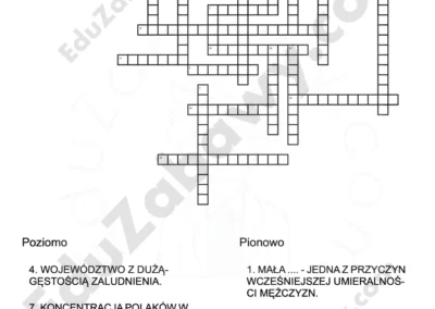 Krzyżówka z geografii: Ludność i urbanizacja 41