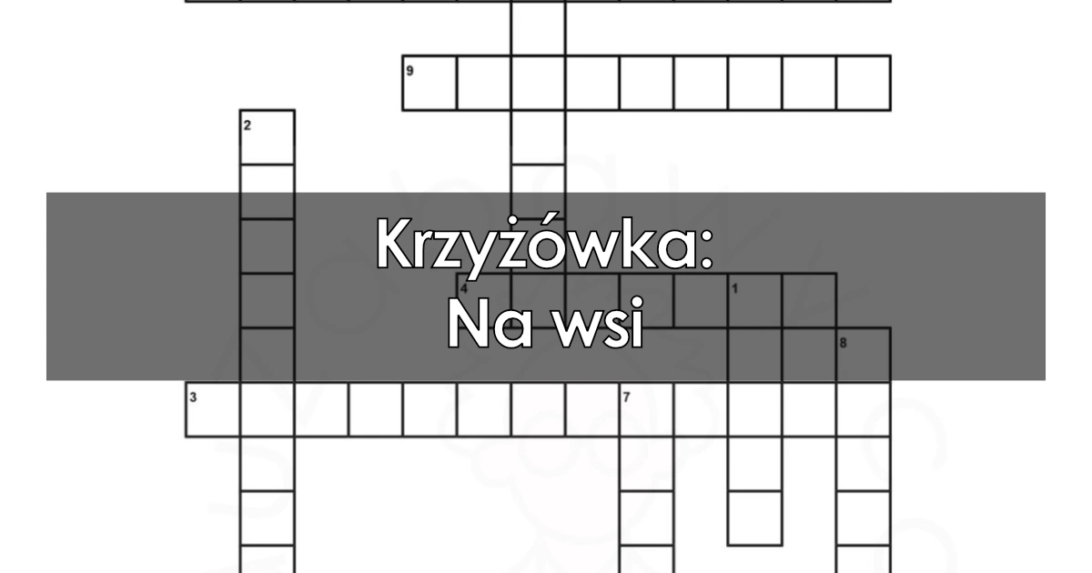 Krzyżówka: Na wsi