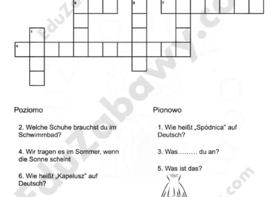 Krzyżówka z j. niemieckiego: Odzież 41
