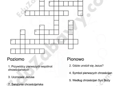 Krzyżówka z religii: Początki Chrześcijaństwa 41