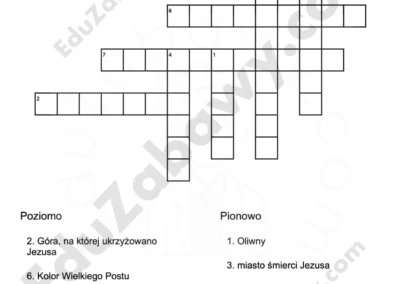 Krzyżówka z religii: Wielki post 41