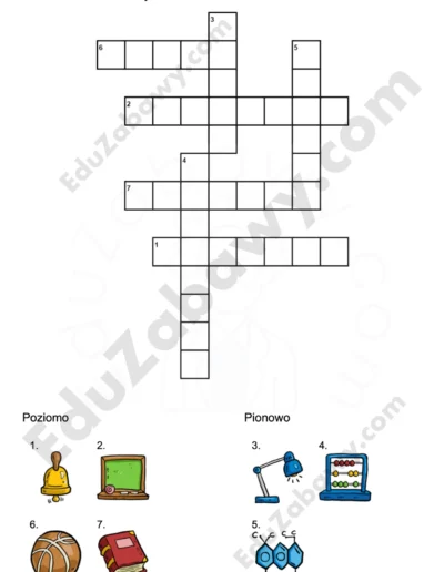 Krzyżówka obrazkowa: Szkoła 1