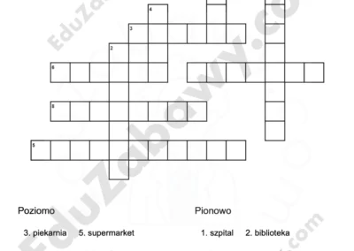 Krzyżówka z angielskiego: W mieście 41