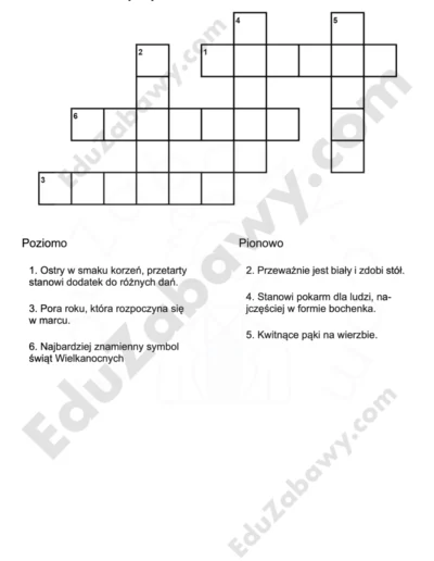 Krzyżówka: Wielkanocne zwyczaje 1