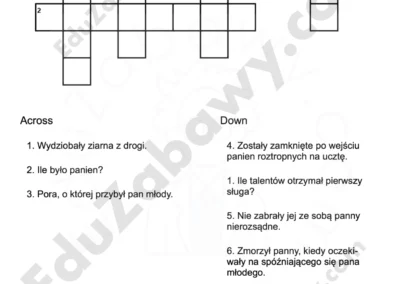 Krzyżówka z religii: Przypowieści 41