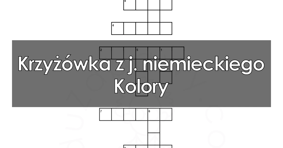 Krzyżówka z j. niemieckiego: Kolory