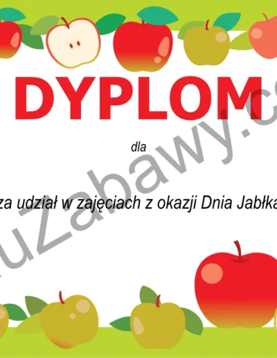 Dyplom na Dzień Jabłka 1