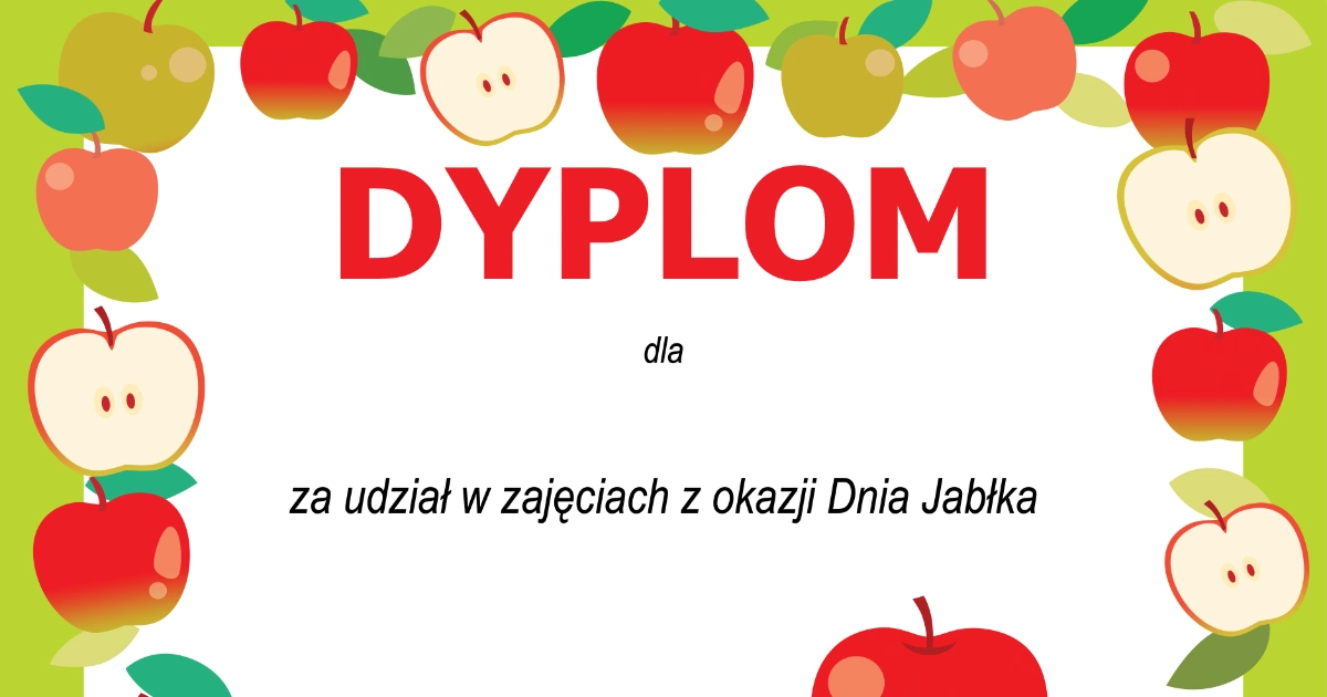 Dyplom na Dzień Jabłka