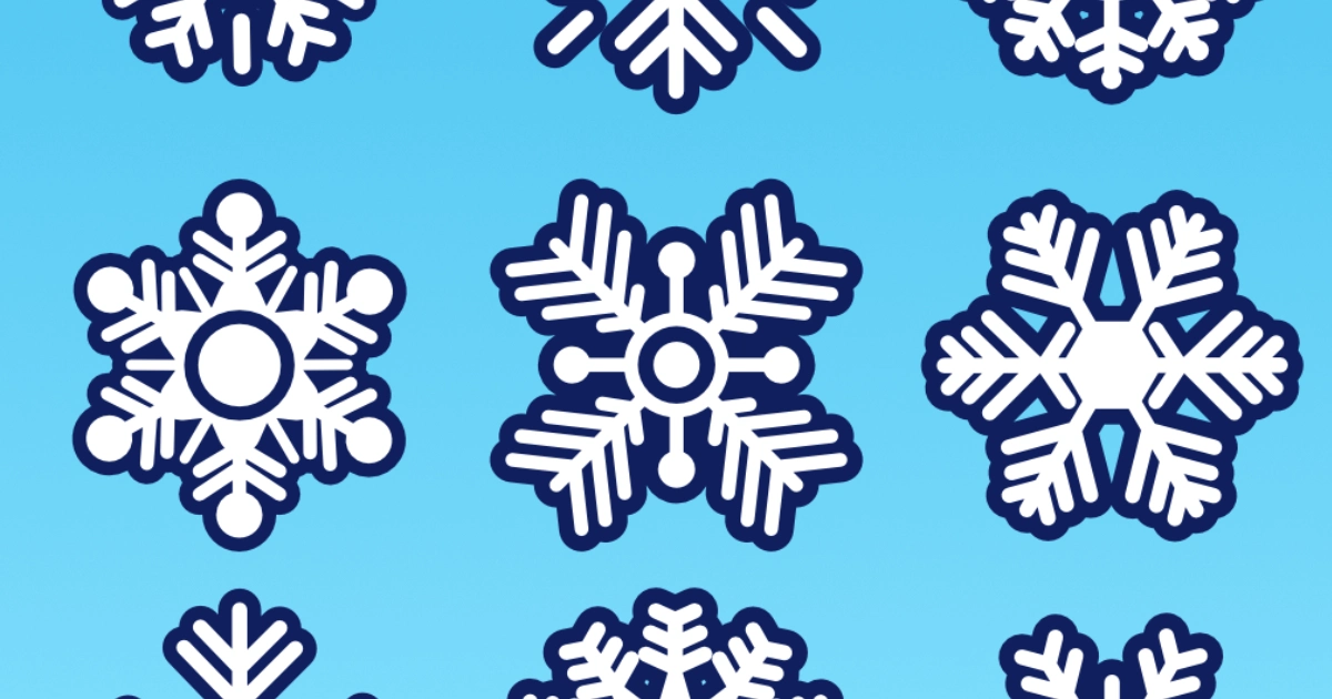 Dekoracja dwustronna: Zimowe Płatki Śniegu