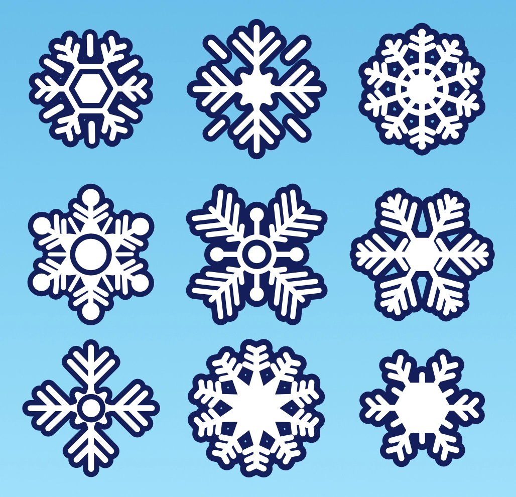 Dekoracja dwustronna: Zimowe Płatki Śniegu 1