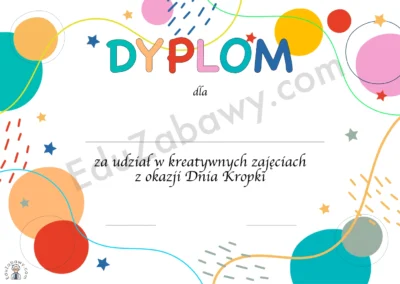 Dyplom na Dzień Kropki 41