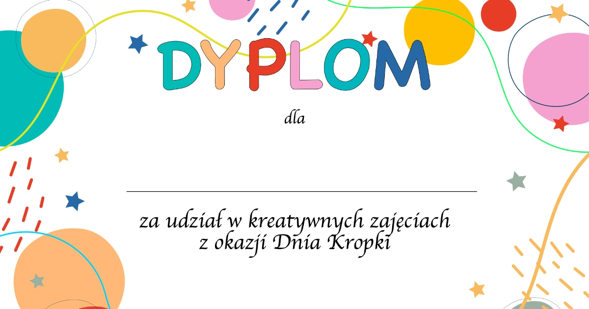 Dyplom na Dzień Kropki