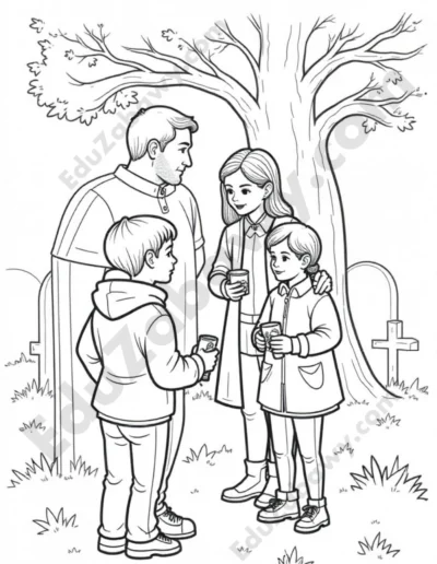 Kolorowanka na Wszystkich Świętych 1
