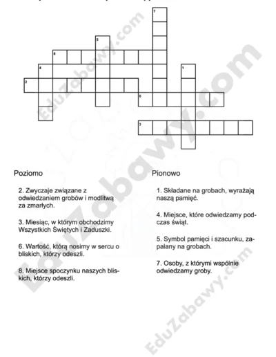 Krzyżowka na Wszystkich Świętych 1