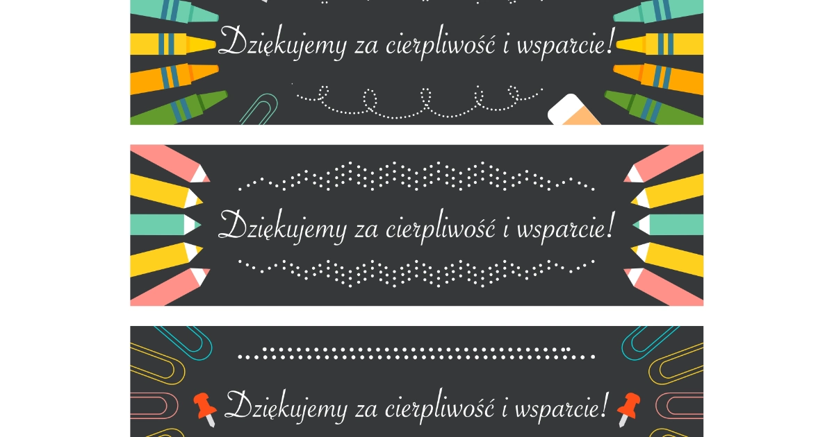 Zakładka z przyborami szkolnymi