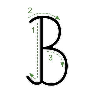 Nauka pisania litery B