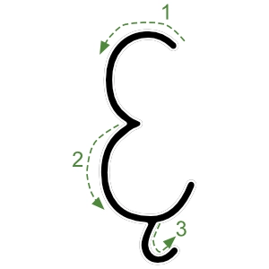 Nauka pisania litery Ę