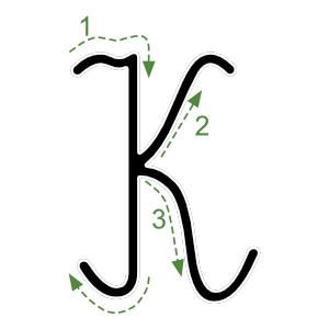 Nauka pisania litery K