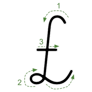 Nauka pisania litery Ł