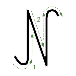 Nauka pisania litery N