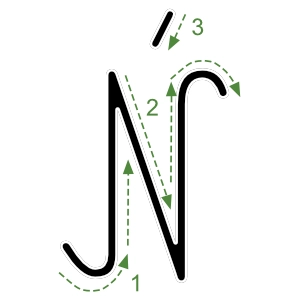 Nauka pisania litery Ń