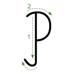 Nauka pisania litery P