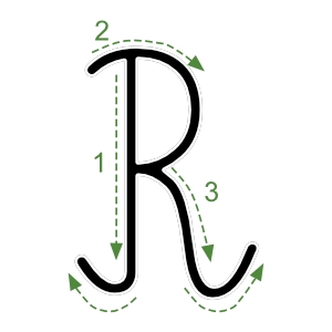 Nauka pisania litery R