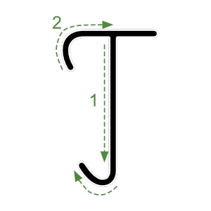 Nauka pisania litery T