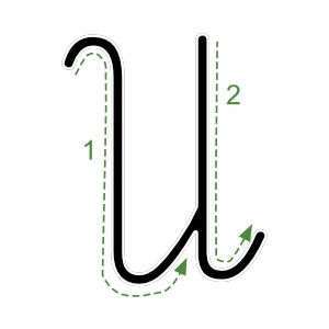 Nauka pisania litery U