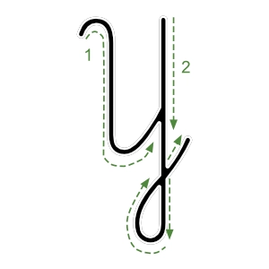 Nauka pisania litery Y