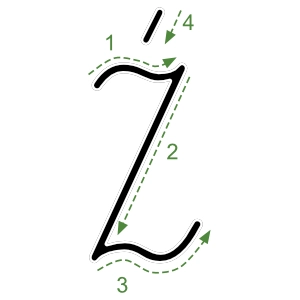 Nauka pisania litery Ź