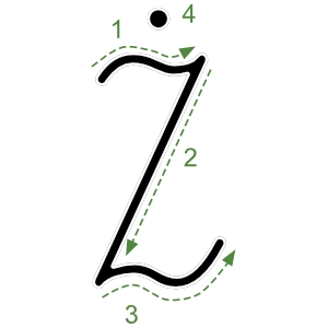 Nauka pisania litery Ż