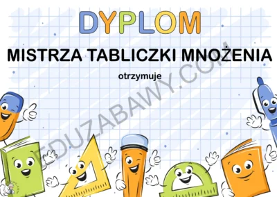 Dyplom na Dzień tabliczki mnożenia 41