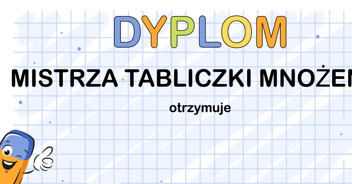 Dyplom na Dzień tabliczki mnożenia