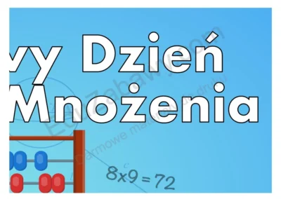 Plakat na Światowy Dzień Tabliczki Mnożenia 42