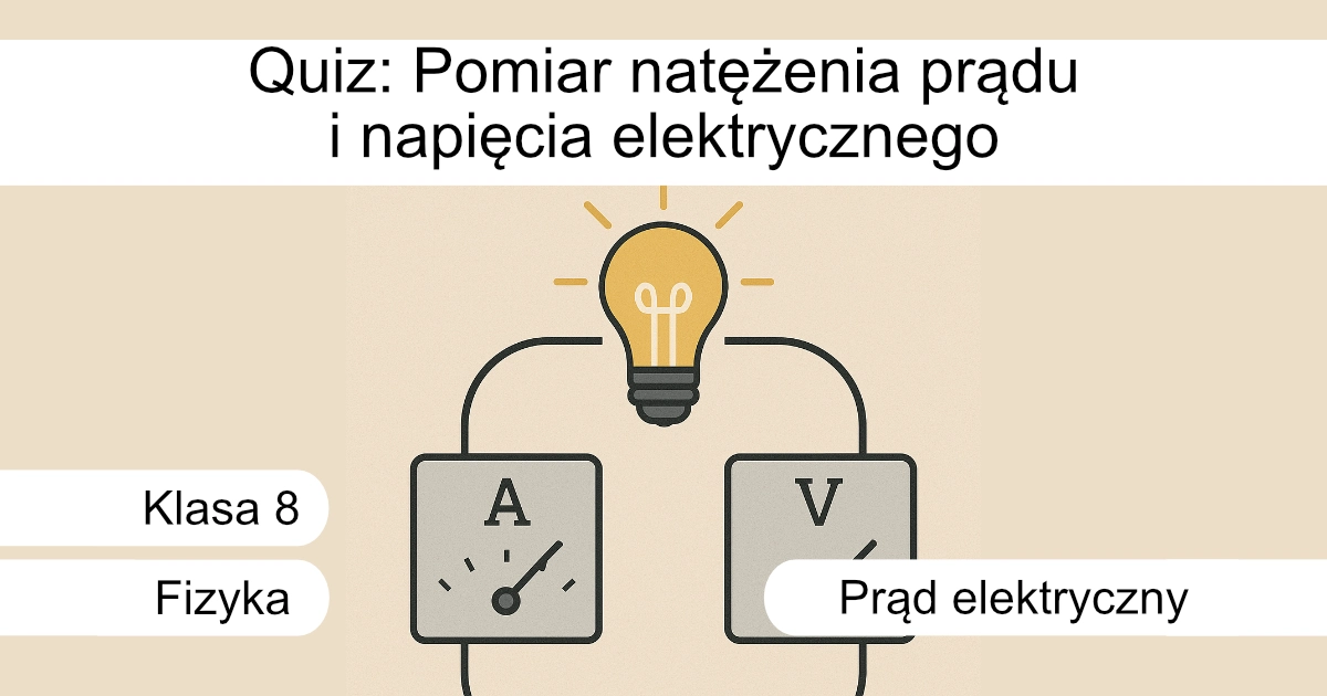 Quiz: Pomiar natężenia prądu i napięcia elektrycznego