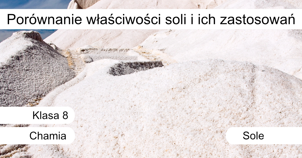 Quiz: Porównanie właściwości soli i ich zastosowań