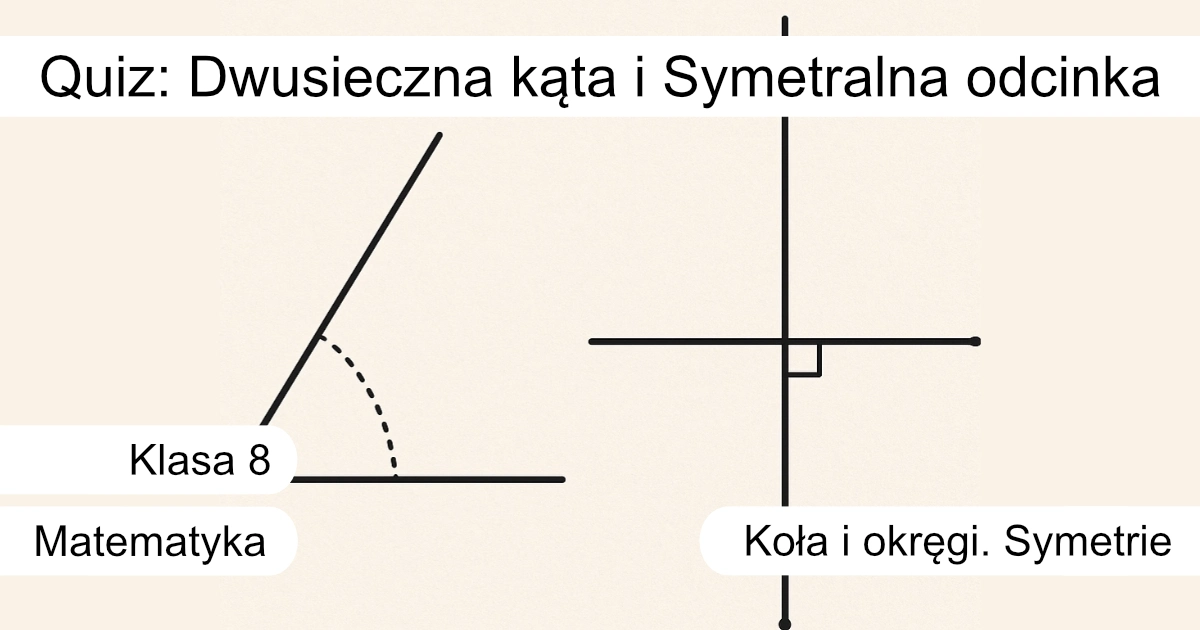 Quiz: Dwusieczna kąta i Symetralna odcinka