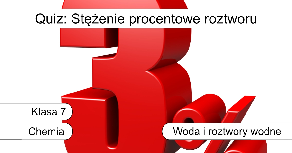 Quiz: Stężenie procentowe roztworu