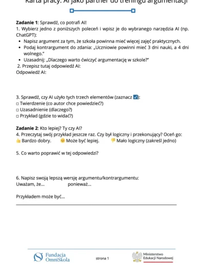 AI jako partner do treningu argumentacji 42