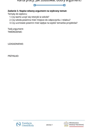 Jak zbudować dobry argument? 43