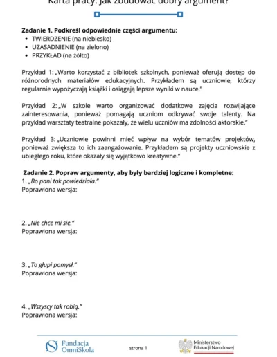 Jak zbudować dobry argument? 42