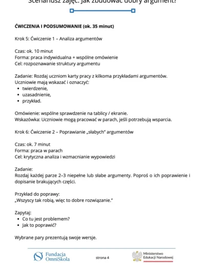 Jak zbudować dobry argument? 47