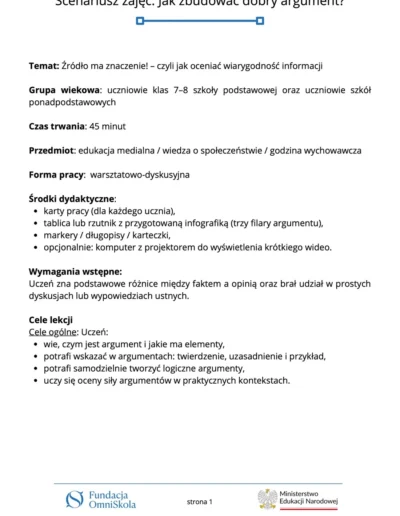 Jak zbudować dobry argument? 44