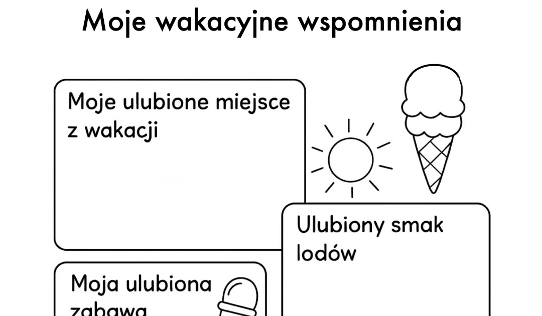 Kolorowanka: Moje wspomnienia z wakacji