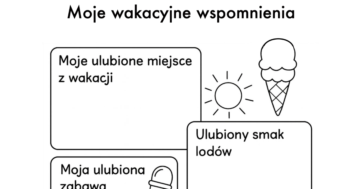 Kolorowanka: Moje wspomnienia z wakacji