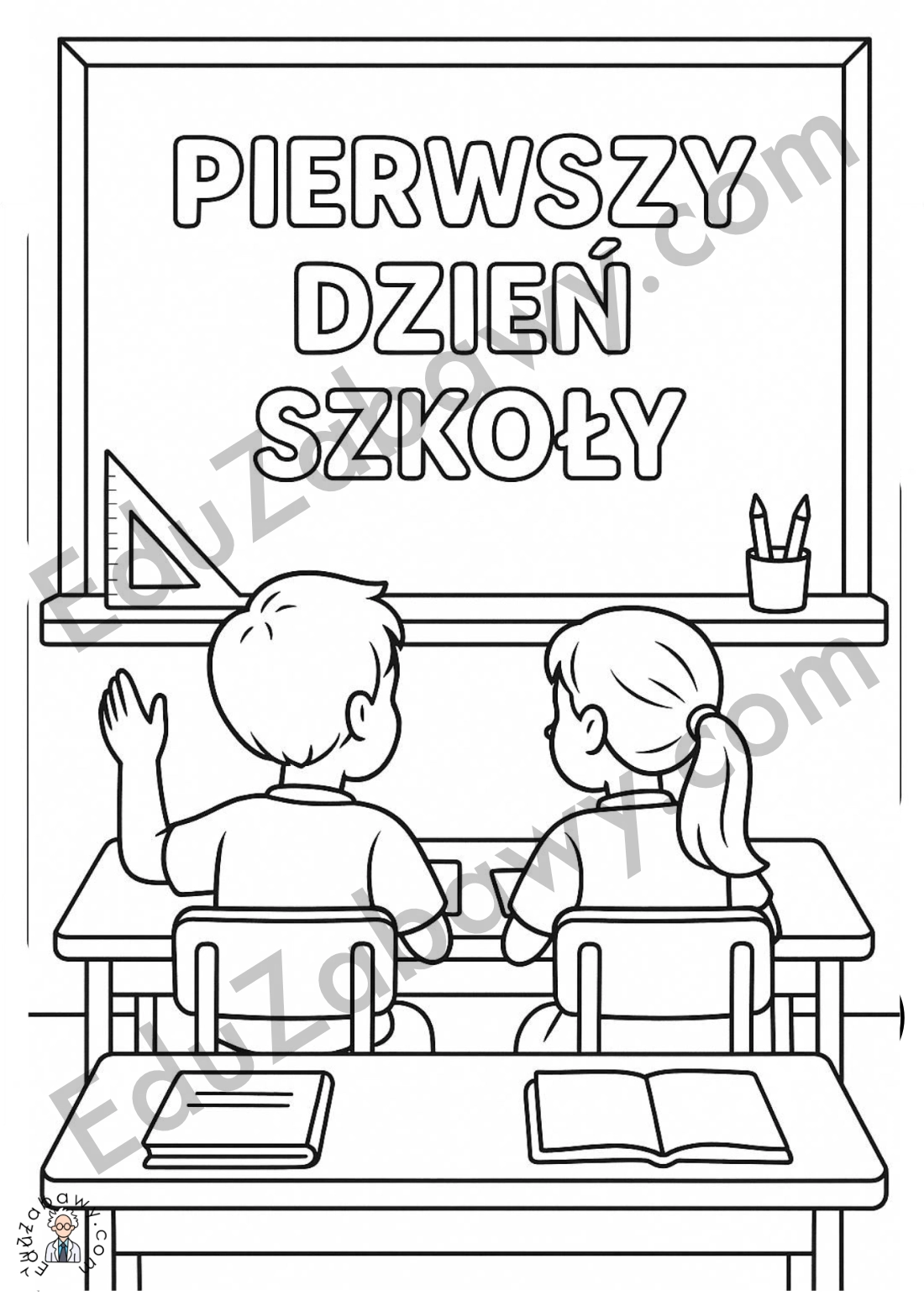 Kolorowanka: Pierwszy dzień szkoły 4
