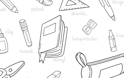 Kolorowanka: Przybory szkolne