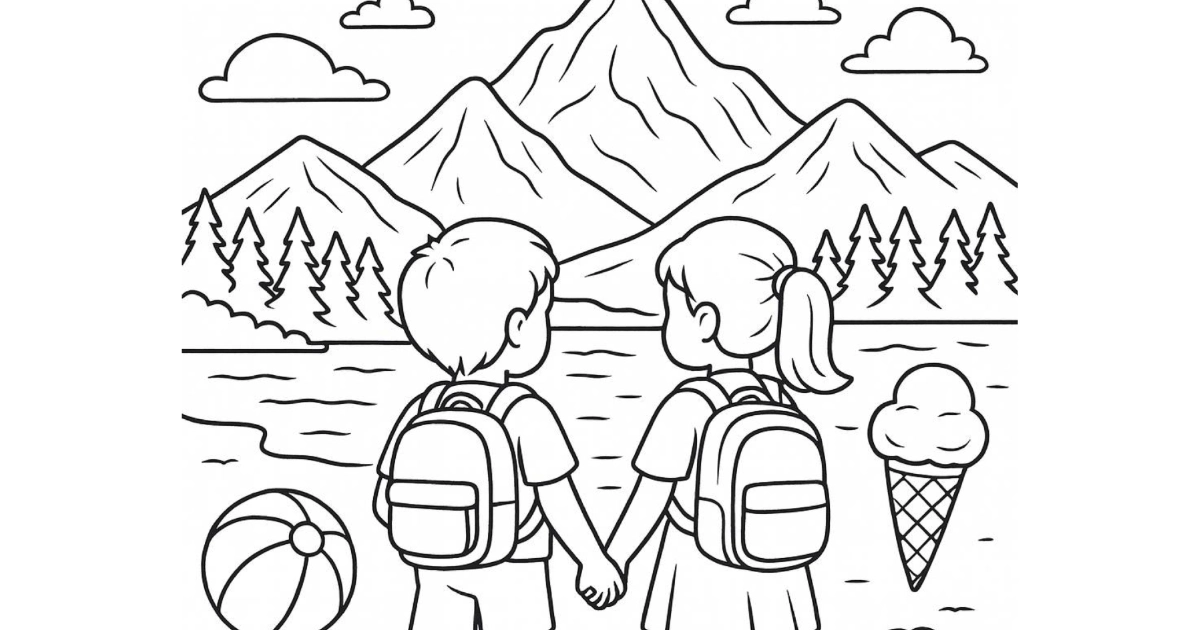 Kolorowanka: Wspomnienia z wakacji