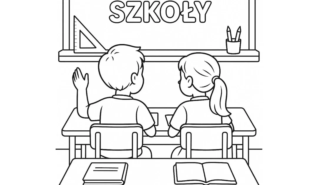 Kolorowanka: Pierwszy dzień szkoły